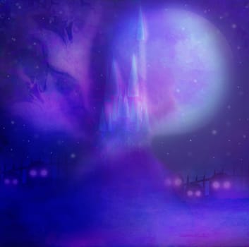 Haunted castle and ghosts