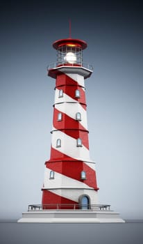 Generic lighthouse on gradient background. 3D illustration.