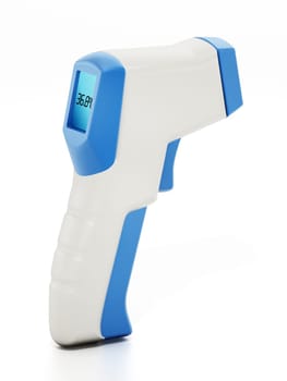 Digital thermometer isolated on white background. 3D illustration.