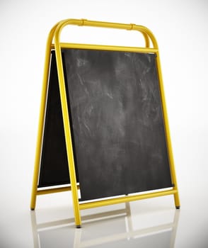 Blank chalkboard isolated on white background. 3D illustration.