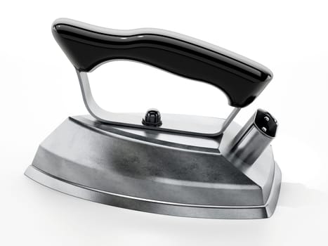 Vintage iron isolated on white background. 3D illustration.