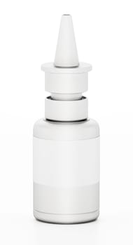 Generic nasal spray isolated on white background. 3D illustration.