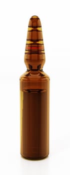 Medicine ampoule isolated on white background. 3D illustration.