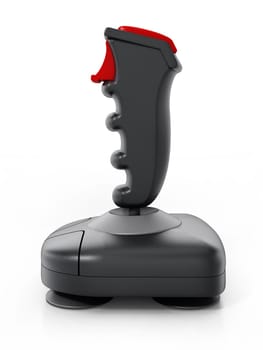 Vintage joystick isolated on white background. 3D illustration.