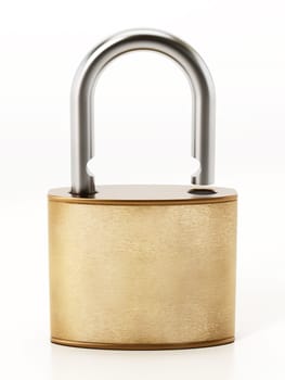 Padlock isolated on white background. 3D illustration.