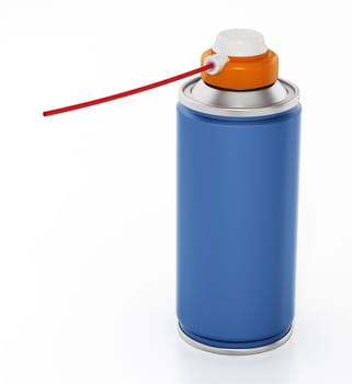 Spray can isolated on gray background. 3D illustration.