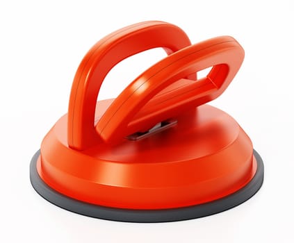 Vacuum suction cups for lifting and moving glass and metal objects. 3D illustration.