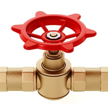 Water valve isolated on white background. 3D illustration.
