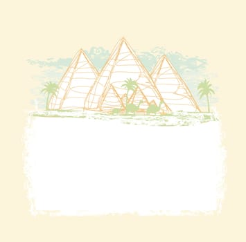 vintage background with pyramids giza