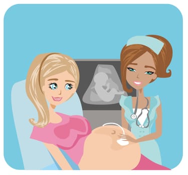 pregnant woman with doctor