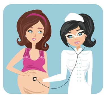 pregnant woman with doctor