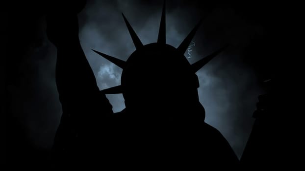 The Statue Of Liberty Of New York City Against Clouds,The Statue Of Liberty Of New York City Against Clouds