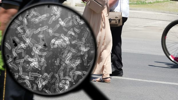 Searching for virus on public place