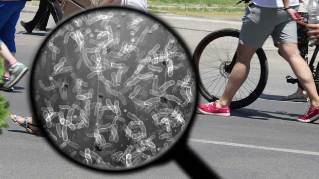 Searching for virus on public place