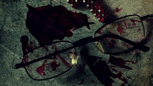 Close up of cross of jesus on bloody grunge background