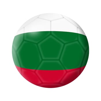 A Bulgaria soccer ball football 3d illustration isolated on white with clipping path