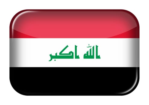 An Iraq web icon rectangle button with clipping path 3d illustration
