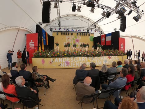 Dance performance at the opening ceremony of the State Garden Show - .. In Neuenburg am Rhein (district of Breisgau-Hochschwarzwald),the State Horticultural Show 2022 was opened on Friday,22 April 2022. Theme picture - State Garden Show 2022 Neuchâtel a. Rhein.