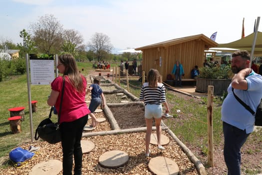 Even the youngest visitors get their money's worth at the State Horticultural Show. In Neuenburg am Rhein (district of Breisgau-Hochschwarzwald),the State Horticultural Show 2022 was opened on Friday,22 April 2022. Theme picture - State Garden Show 2022 Neuchâtel a. Rhein.