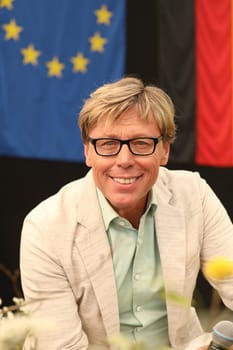 Presenter,singer and entertainer Hansy Vogt at the opening of LGS Neuchâtel - .. In Neuenburg am Rhein (district of Breisgau-Hochschwarzwald),the State Horticultural Show 2022 was opened on Friday,22 April 2022. Theme picture - State Garden Show 2022 Neuchâtel a. Rhein.