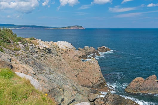 Sunny Day on a Rocky Coast in Cape Breton National Park in Nova Scotia