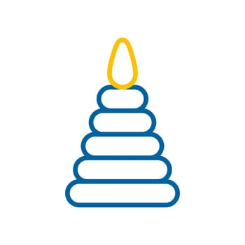 Pyramid toy isolated vector icon. Graph symbol for children and newborn babies web site and apps design, logo, app, UI