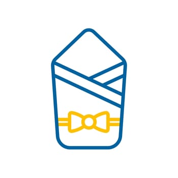 Baby sleeping bag vector icon. Envelope for newborn. Graph symbol for children and newborn babies web site and apps design, logo, app, UI