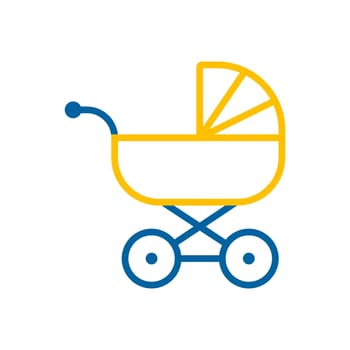 Stroller baby, carriage vector icon. Graph symbol for children and newborn babies web site and apps design, logo, app, UI
