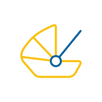 Carrycot baby isolated vector icon. Graph symbol for children and newborn babies web site and apps design, logo, app, UI