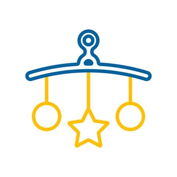 Baby crib hanging toy vector icon. Graph symbol for children and newborn babies web site and apps design, logo, app, UI