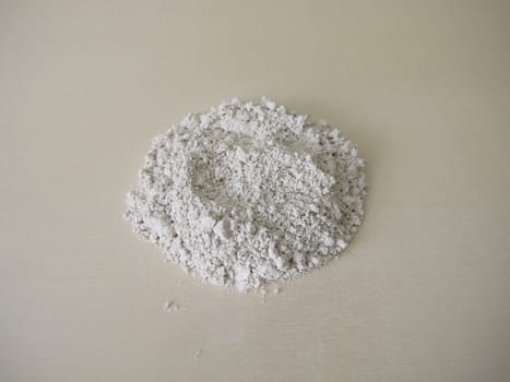 White slurry chalk powder for peeling or mask on a wooden board