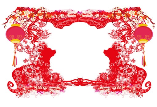 Chinese zodiac the year of Dog - frame