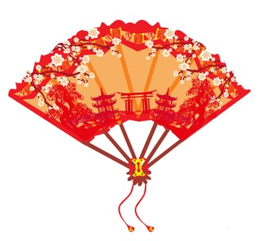 Chinese landscape - fan