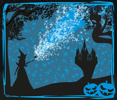 Halloween invitation with witch