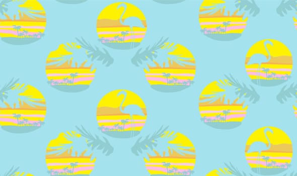 Seamless flamingo bird pattern