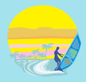 Windsurfer on the wave
