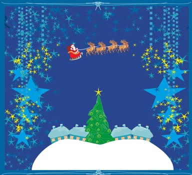 Happy New year card with Santa