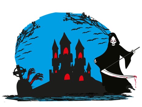 Grim reaper illustration card