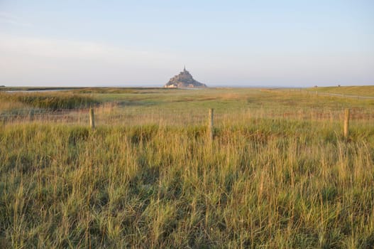 Mont Saint Michel and salt marshes