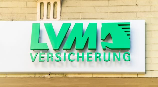 TRIER, GERMANY - 2021-09-14: Logo of the company LVM Versicherung, all-round insurer providing all kinds of insurance policy, above all car and homeowners insurance