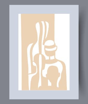 Scandinavian abstract vector print. Minimalistic abstract wall art background for print. Scandinavian vector style.