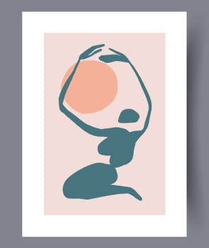 Scandinavian abstract vector print. Minimalistic abstract wall art background for print. Scandinavian vector style.