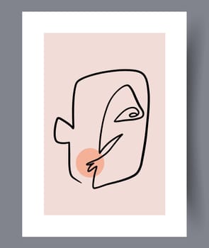 Scandinavian abstract vector print. Minimalistic abstract wall art background for print. Scandinavian vector style.
