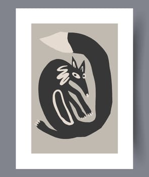 Scandinavian abstract vector print. Minimalistic abstract wall art background for print. Scandinavian vector style.