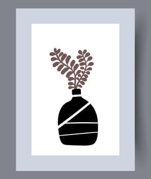 Scandinavian abstract vector print. Minimalistic abstract wall art background for print. Scandinavian vector style.