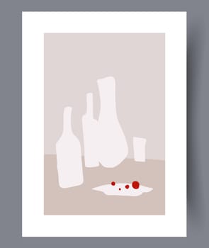 Scandinavian abstract vector print. Minimalistic abstract wall art background for print. Scandinavian vector style.