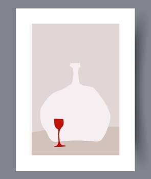 Scandinavian abstract vector print. Minimalistic abstract wall art background for print. Scandinavian vector style.