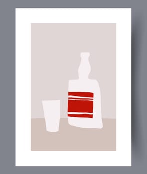 Scandinavian abstract vector print. Minimalistic abstract wall art background for print. Scandinavian vector style.