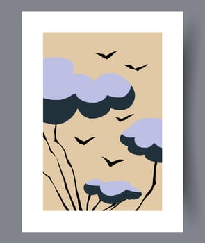 Scandinavian abstract vector print. Minimalistic abstract wall art background for print. Scandinavian vector style.