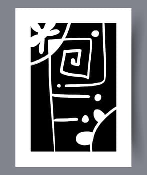 Scandinavian abstract vector print. Minimalistic abstract wall art background for print. Scandinavian vector style.
